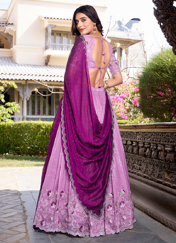 Designer Bollywood Festive and Party wear lehenga choli with sequin and thread embroidery work.